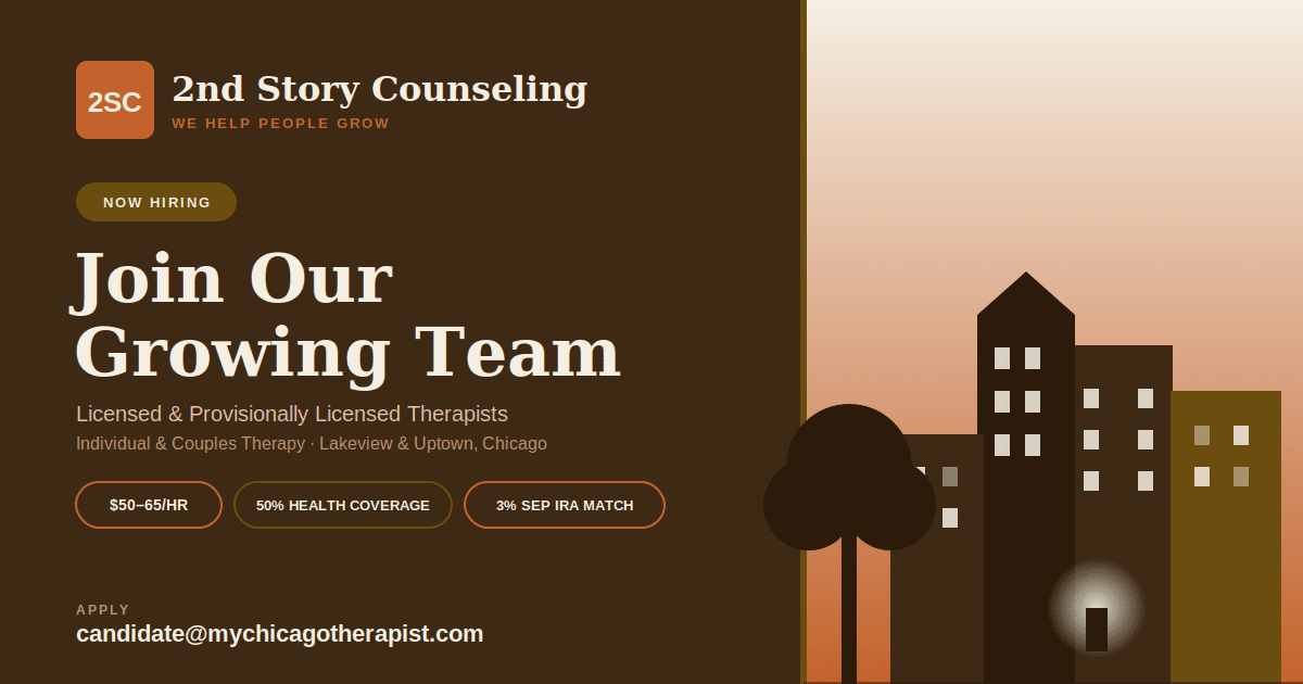 careers 2nd Story Counseling is hiring a staff therapist in Chicago